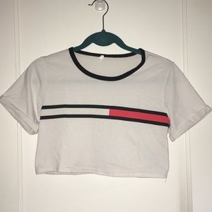 White Tommy Hilfiger Crop Top